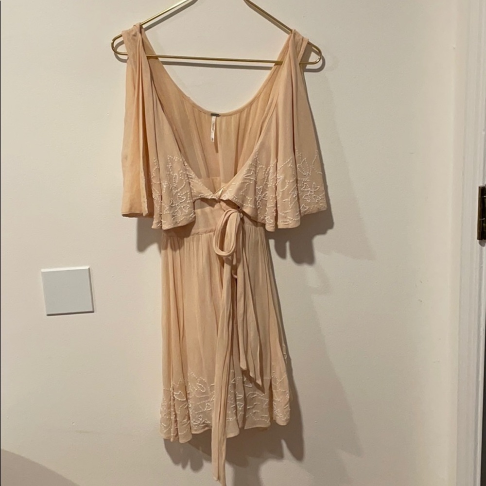 Free People beaded wrap dress